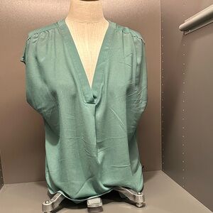 Banana Republic mixed media Teal Blouse